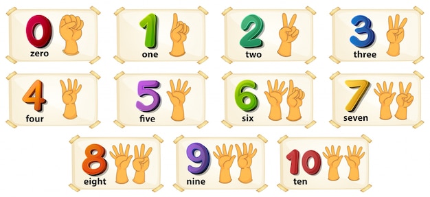 Free Vector Illustration Of A Set Of Number 1 To 10