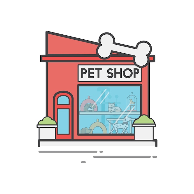 Free Vector Illustration set of pet shop