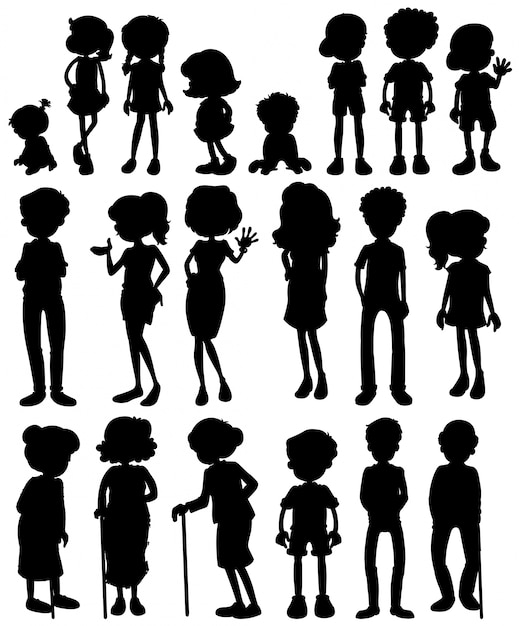 Download Illustration of silhouette of many people Vector | Free ...