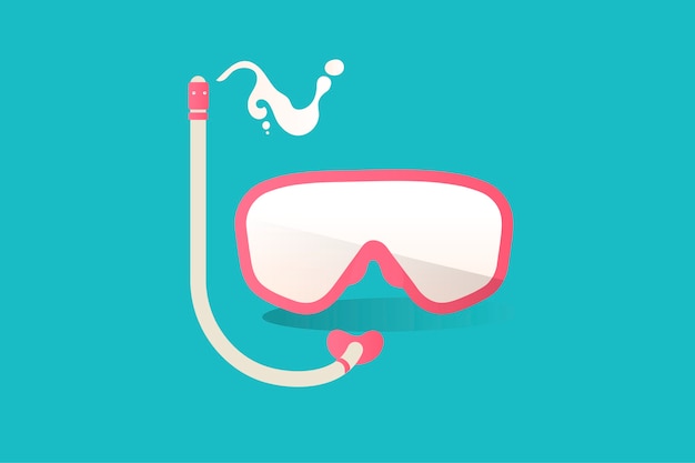 Illustration of snorkel icon on blue background Free Vector