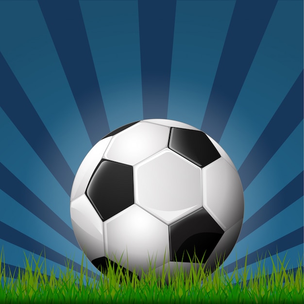 Premium Vector | Illustration of soccer ball on grass