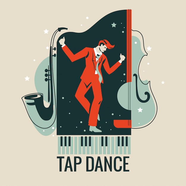 Download Premium Vector | Illustration of a tap dancer or step ...