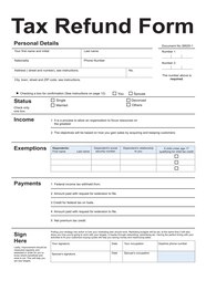 Illustration Of Tax Refund Form Free Vector