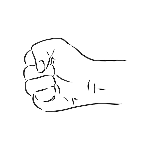 Premium Vector Illustration Vector Doodle Hand Drawn Of Sketch Raised Fist 7292