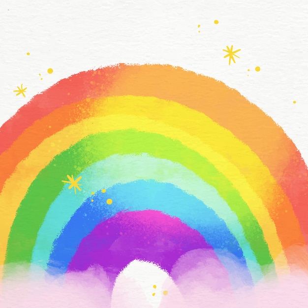 Download Free Vector | Illustration of vibrant watercolor rainbow ...