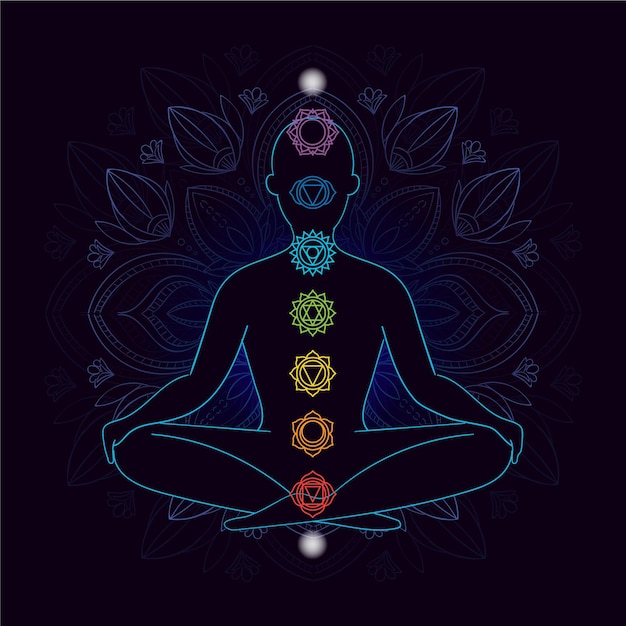 Illustration with chakras | Free Vector