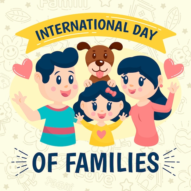 Free Vector Illustration with international day of families theme