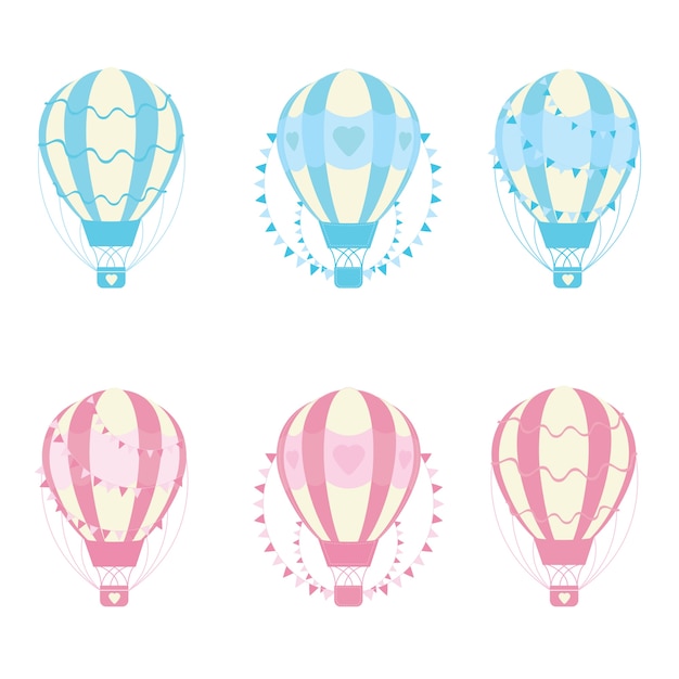 Download Illustration with love hot air balloon collections ...