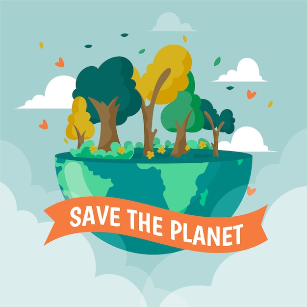 Free Vector | Illustration with save the planet concept