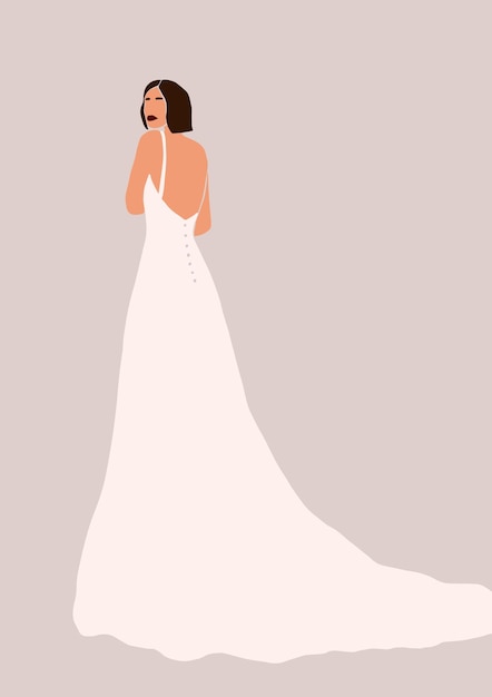 Premium Vector | Illustration of woman in a wedding dress