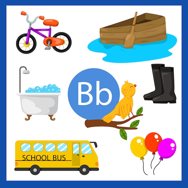 Premium Vector | Illustrator Of B Alphabet For Kids