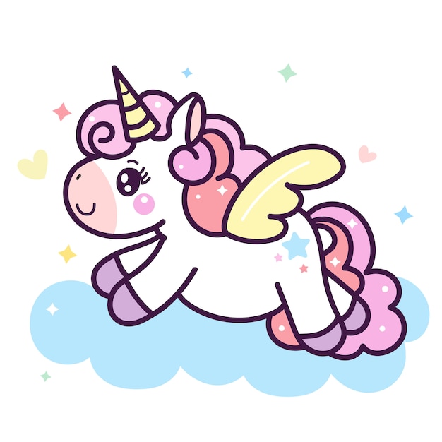 Premium Vector | Illustrator of cute unicorn cartoon
