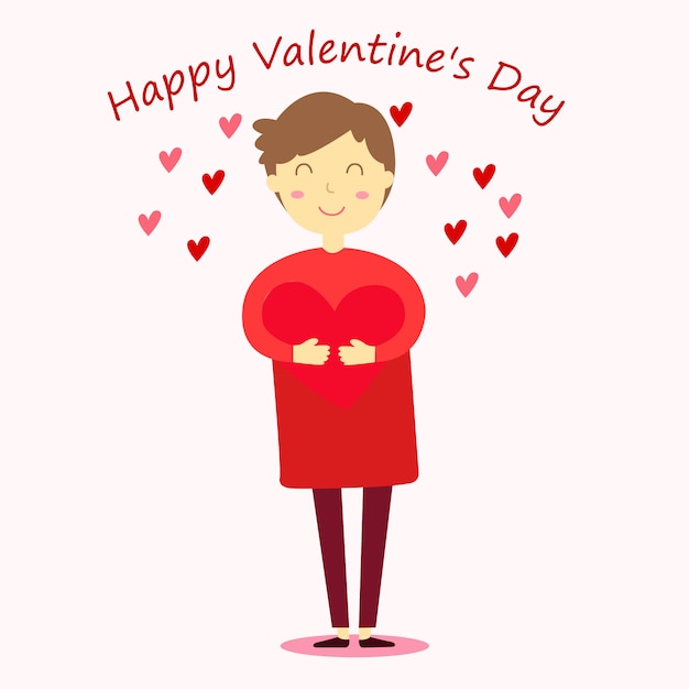 Premium Vector | Illustrator of happy valentine day boy