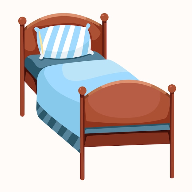 Illustrator of bed isolated Vector | Premium Download