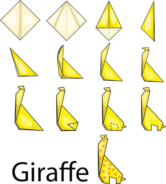 Download Illustrator of origami giraffe | Premium Vector