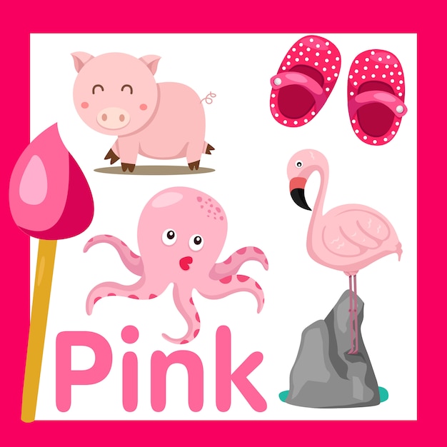 Premium Vector | Illustrator of pink color