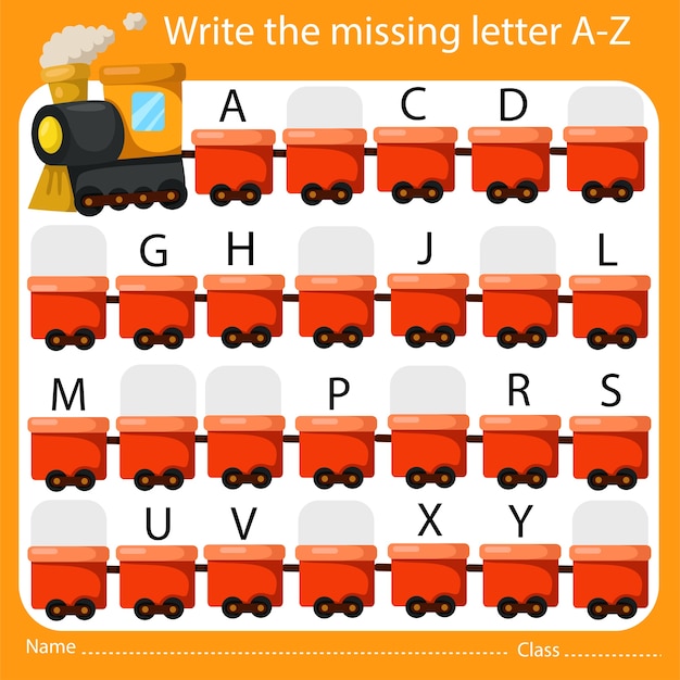 Premium Vector Illustrator Of Write The Missing Letter A Z