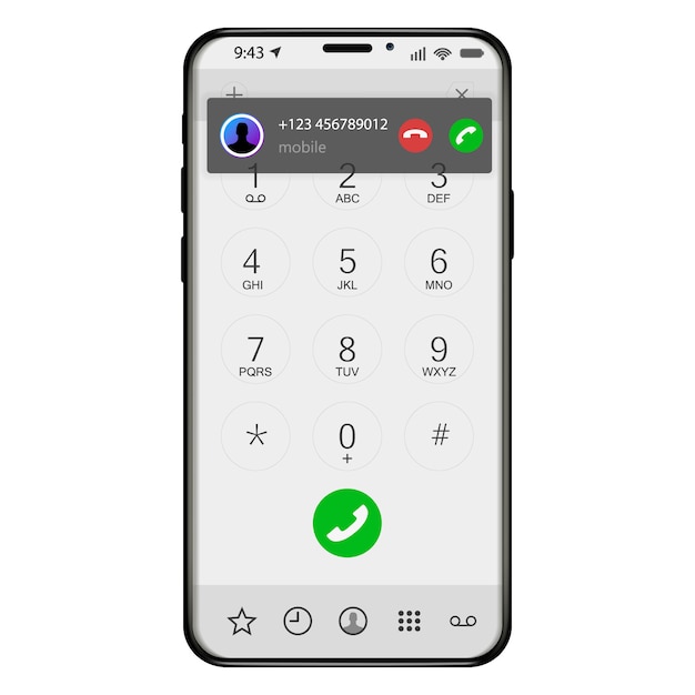 Premium Vector | Incoming call screen display from smartphone. how to ...