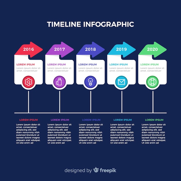 Free Vector | Increasing anual timeline inforgraphic