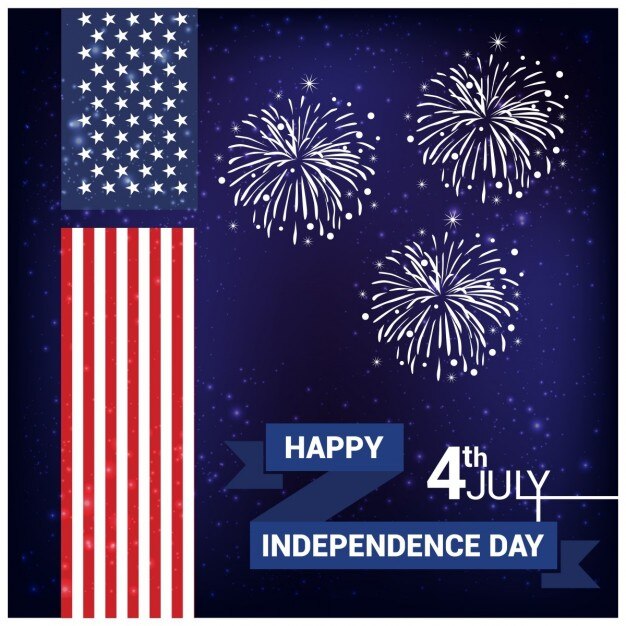 Independence day background with\
fireworks