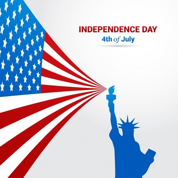 Independence day background with statue of
liberty silhouette