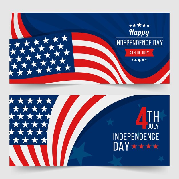 Free Vector | Independence day banners concept