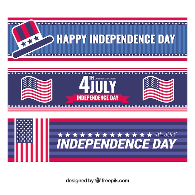 free-vector-independence-day-banners-with-decorative-elements-in-flat