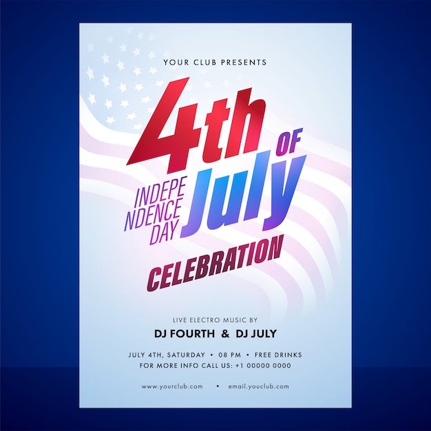 Premium Vector | Independence day celebration invitation or flyer with