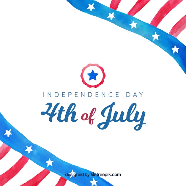Independence day of 4th of july background in
watercolor style