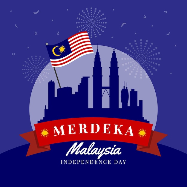 マレーシアイベントの独立記念日 プレミアムベクター