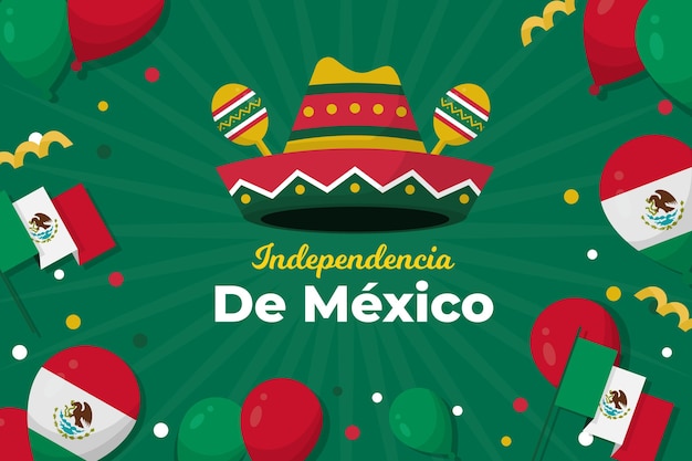 Free Vector | Independencia de méxico balloon background