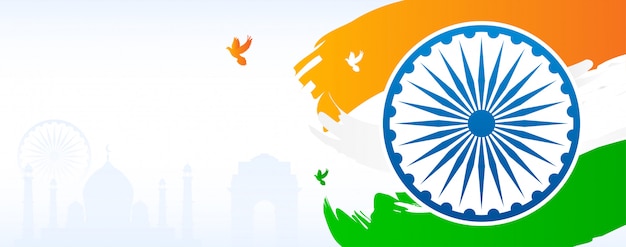 Premium Vector | India banner background. indian flag with copy space.