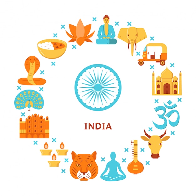 premium-vector-india-culture-elements-with-rounded-composition