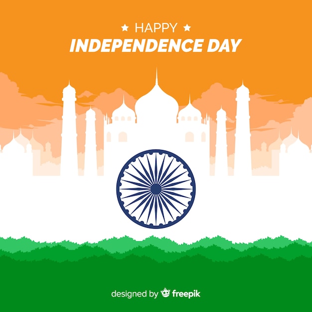 India independence day background flat design Vector | Free Download