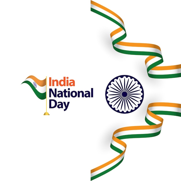 Premium Vector India national day vector template design illustration