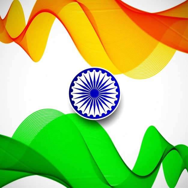 India republic day, wavy background with the flag colors Vector | Free ...