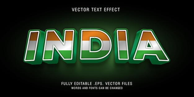 Premium Vector | India text style effect