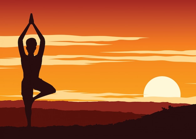 Premium Vector | India yogi perform yoga