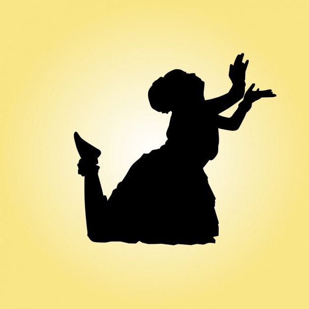 Indian Dancer Pose Silhouette