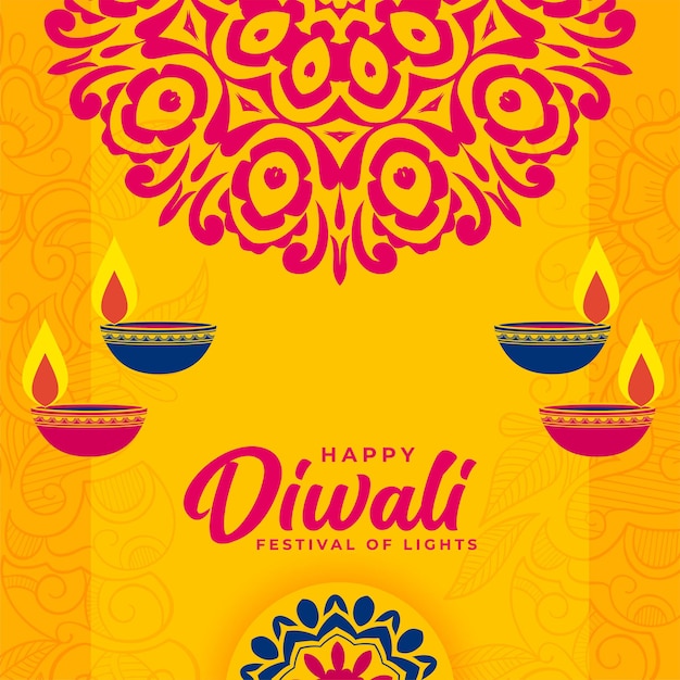 Free Vector | Indian diwali festival background with mandala decoration