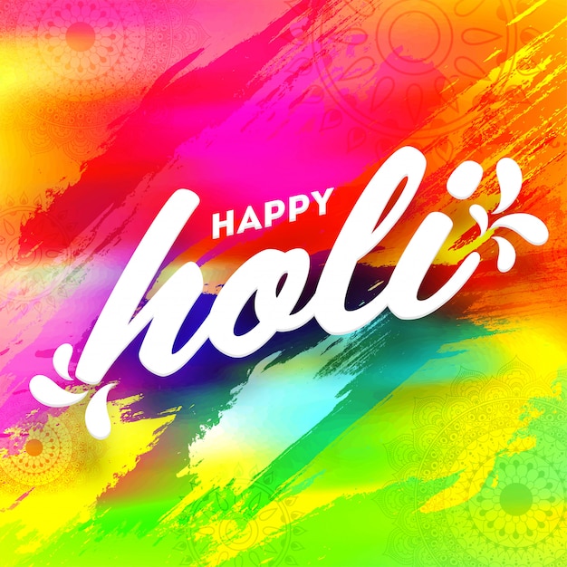 Premium Vector | Indian festival of colours, happy holi text on ...