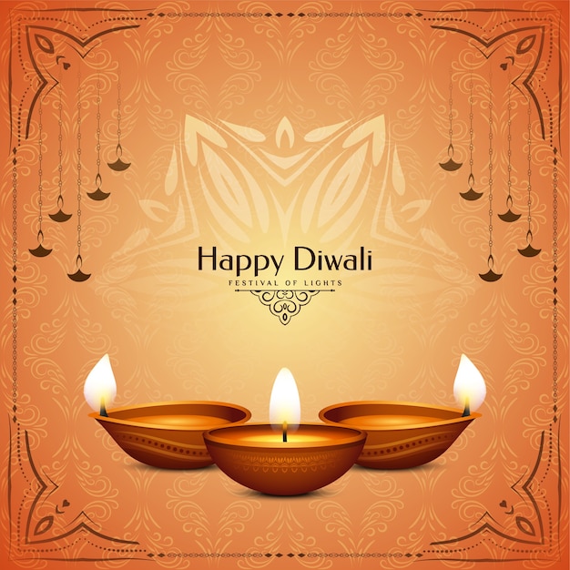 Premium Vector | Indian festival happy diwali elegant decorative background