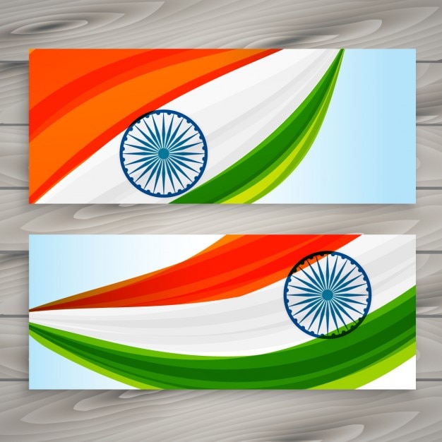 Download Free Vector | Indian flag banners