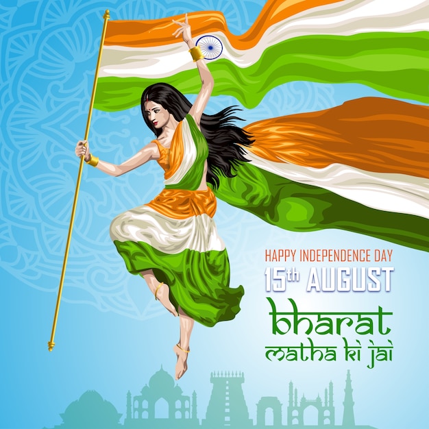 Download Indian flag dancer Vector | Premium Download