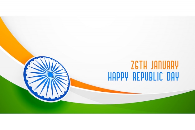 Free Vector Indian Flag In Wave Style For Republic Day