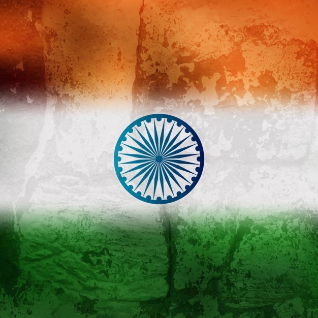 Free Vector | Indian flag with grunge texture