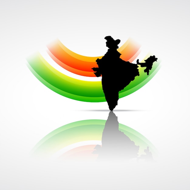 Download Free Vector | Indian flag with map of india