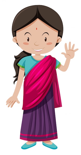 Download Free Vector | Indian girl with happy face greeting