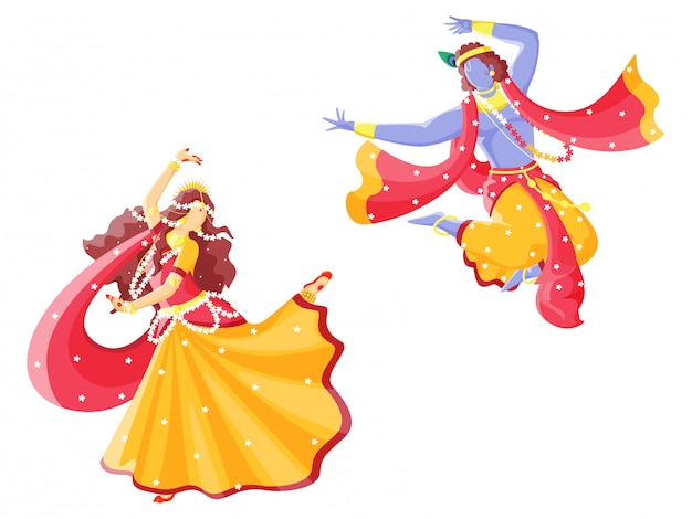 Download Free Indian God Krishna And Radha Performing Dance Characters Premium Vector Use our free logo maker to create a logo and build your brand. Put your logo on business cards, promotional products, or your website for brand visibility.