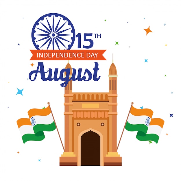 Premium Vector | Indian happy independence day card, celebration 15 august